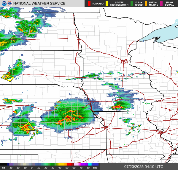 Weather radar map